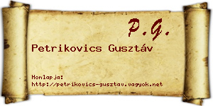 Petrikovics Gusztáv névjegykártya