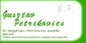 gusztav petrikovics business card